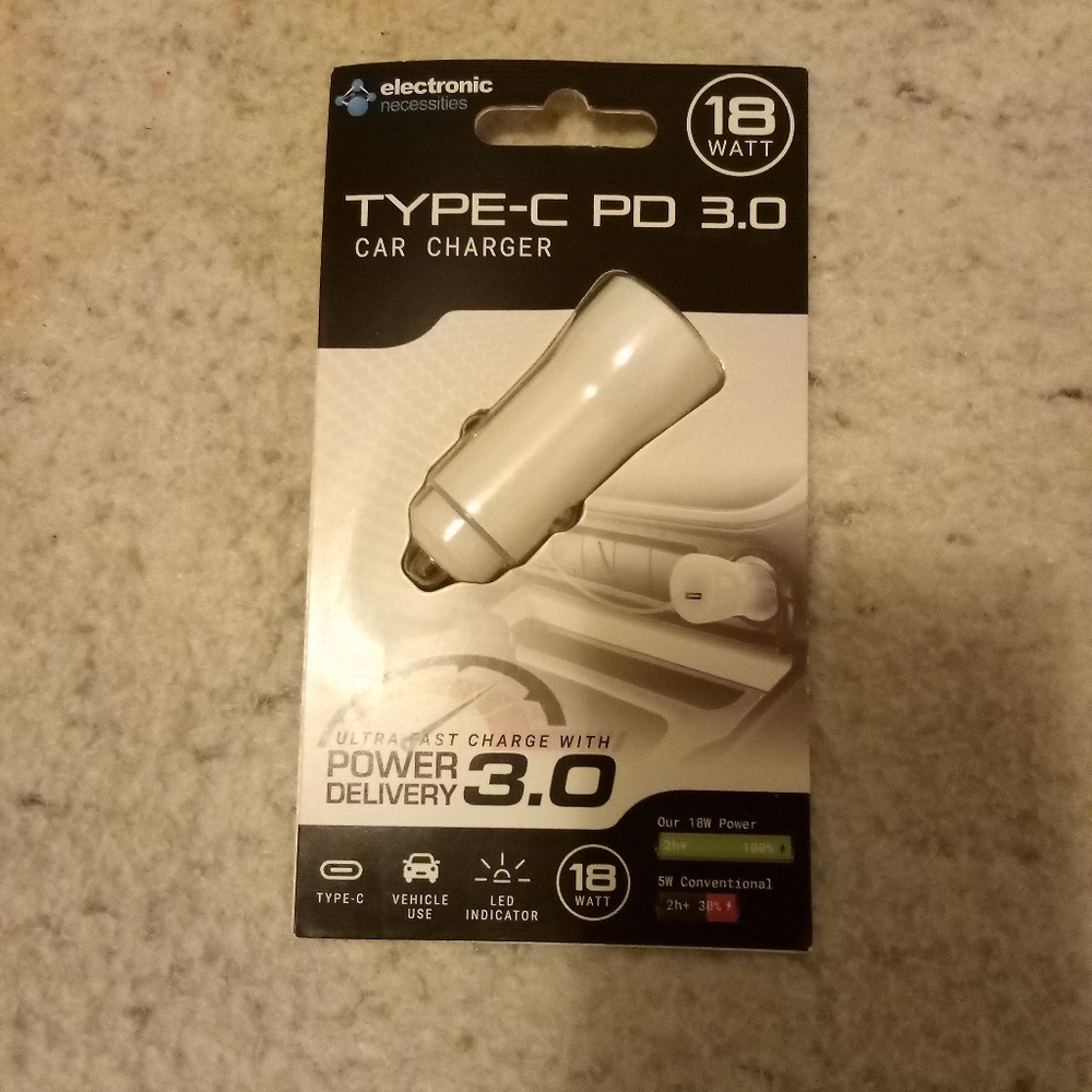 Electric Necessities 10 Watt Type-C PD 3.0 Car Charger Never opened
